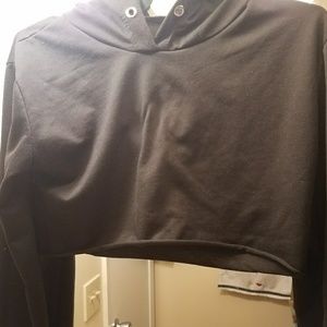 Black Cropped Hoodie